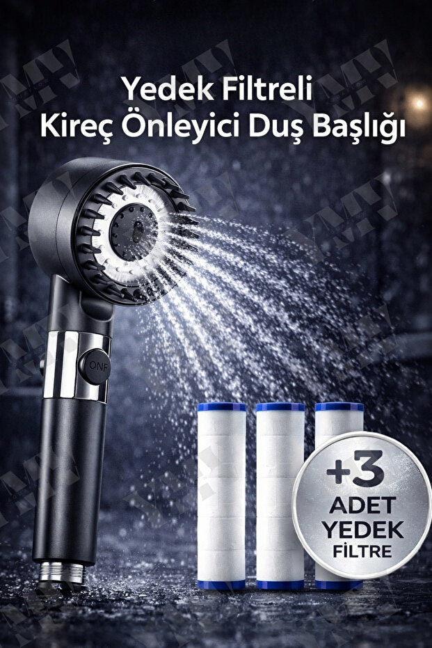 Filtreli Masajlı Fonksiyonlu Duş Başlığı + 3 Adet yedek filtre
